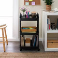 Organize It All 3 Tier Storage Rolling Utility Cart with Wheels Black