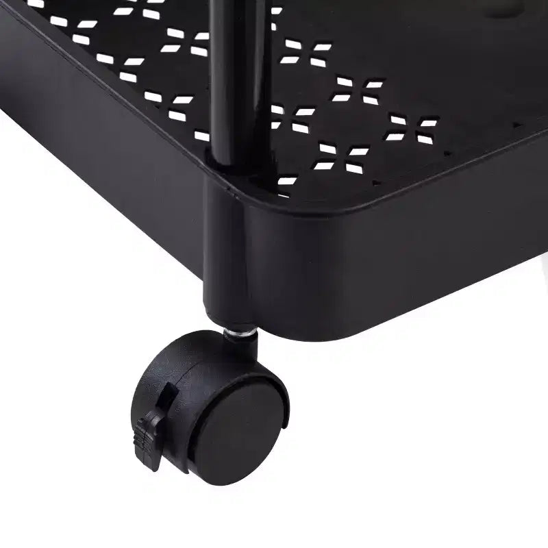 Organize It All 3 Tier Storage Rolling Utility Cart with Wheels Black