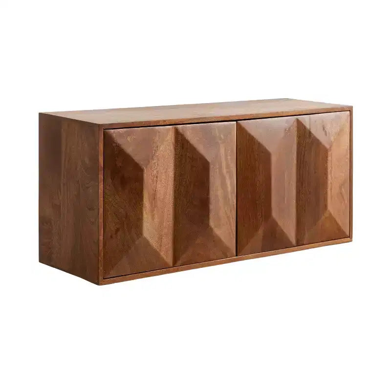 Kate & Laurel All Things Decor 30"x10"x14" Ranier Two-Door Wall Cabinet Walnut Brown