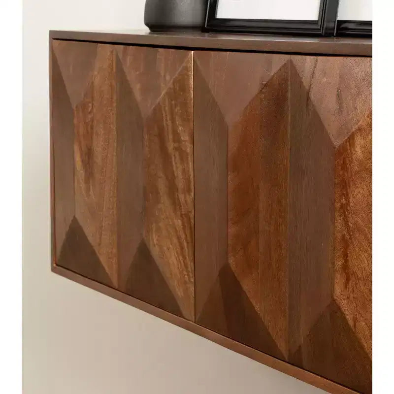 Kate & Laurel All Things Decor 30"x10"x14" Ranier Two-Door Wall Cabinet Walnut Brown
