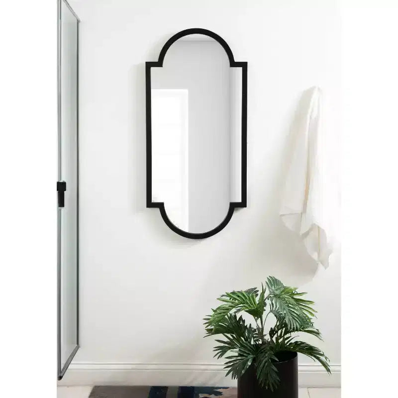 Kate & Laurel All Things Decor 20"X42" Jovie Decorative Wall Mirror Black