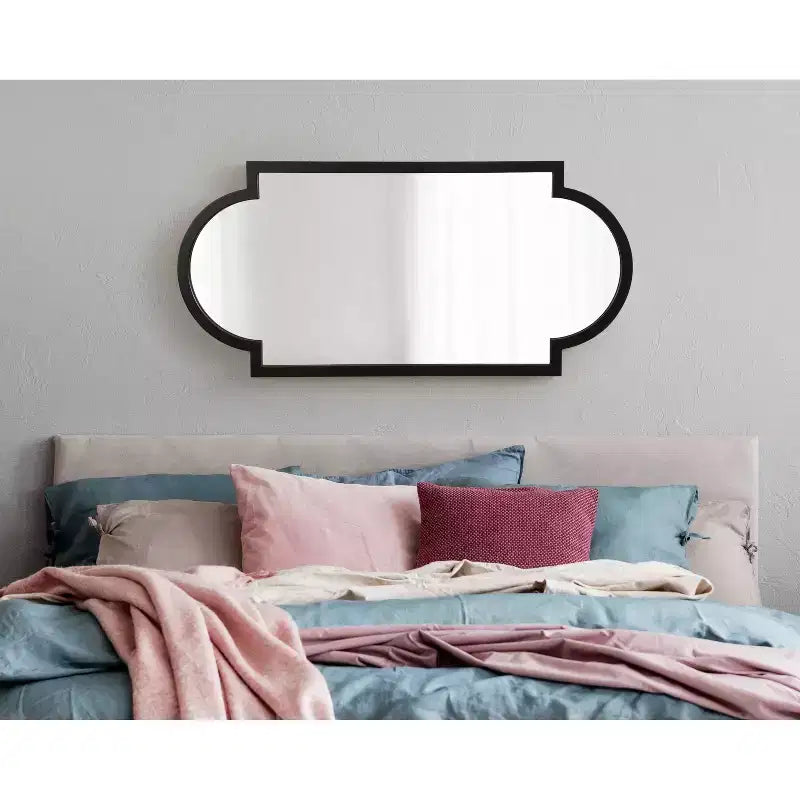 Kate & Laurel All Things Decor 20"X42" Jovie Decorative Wall Mirror Black