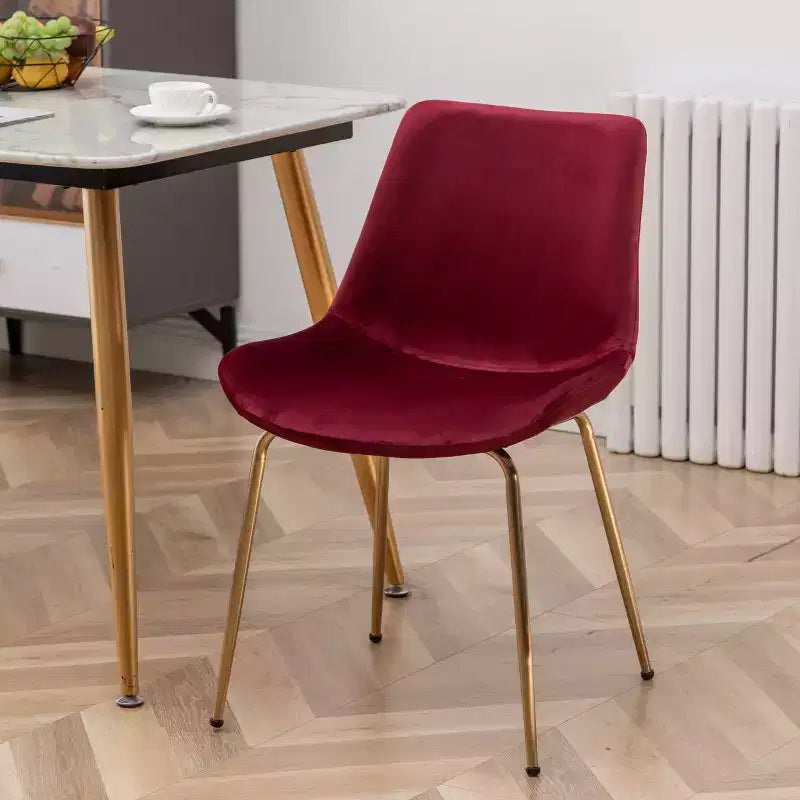 Roundhill Furniture Aufurr Modern Velvet Dining Chair, Red, Set of 2