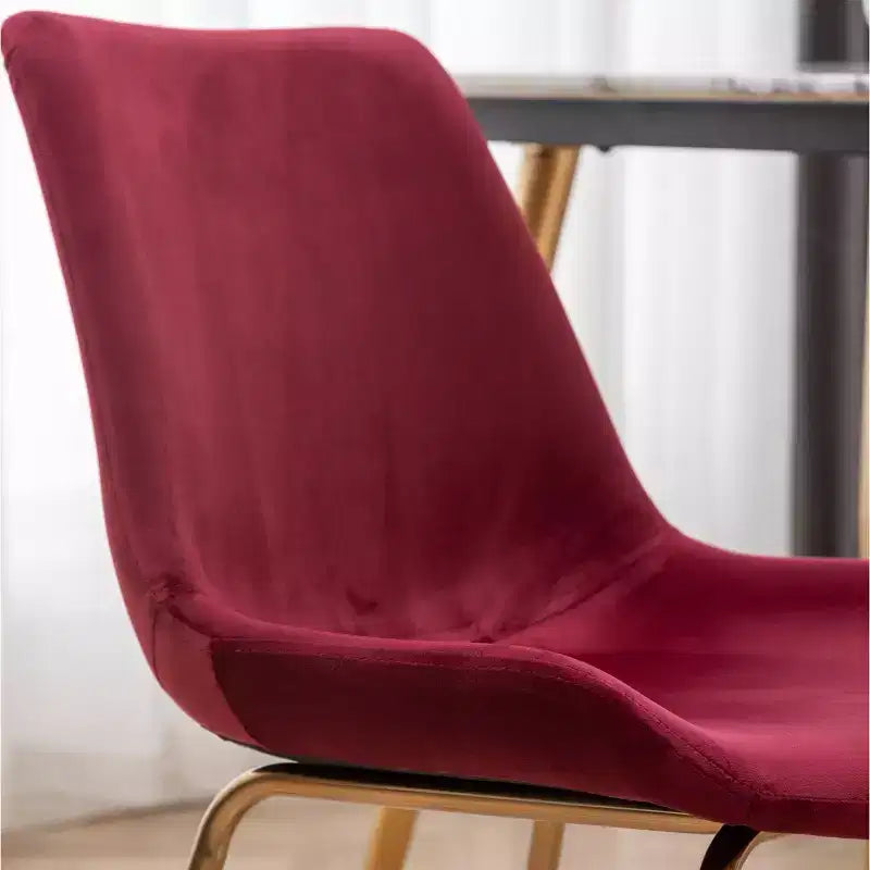 Roundhill Furniture Aufurr Modern Velvet Dining Chair, Red, Set of 2