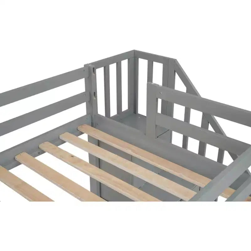 Twin Size Loft Bed Frame with Built-in Desk, Storage Stairs and 4 Drawers - ModernLuxe