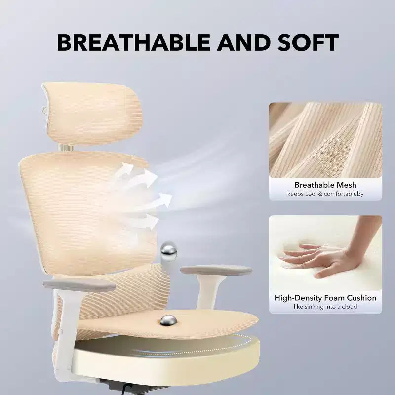 Office Chair Ergonomic Desk Chair, Mesh Chair with Adjustable Footrest Lumbar Support, High-Back Chair with Headrest Armrests, Rolling Swivel Chairs