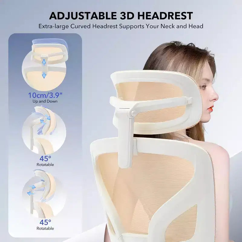 Office Chair Ergonomic Desk Chair, Mesh Chair with Adjustable Footrest Lumbar Support, High-Back Chair with Headrest Armrests, Rolling Swivel Chairs