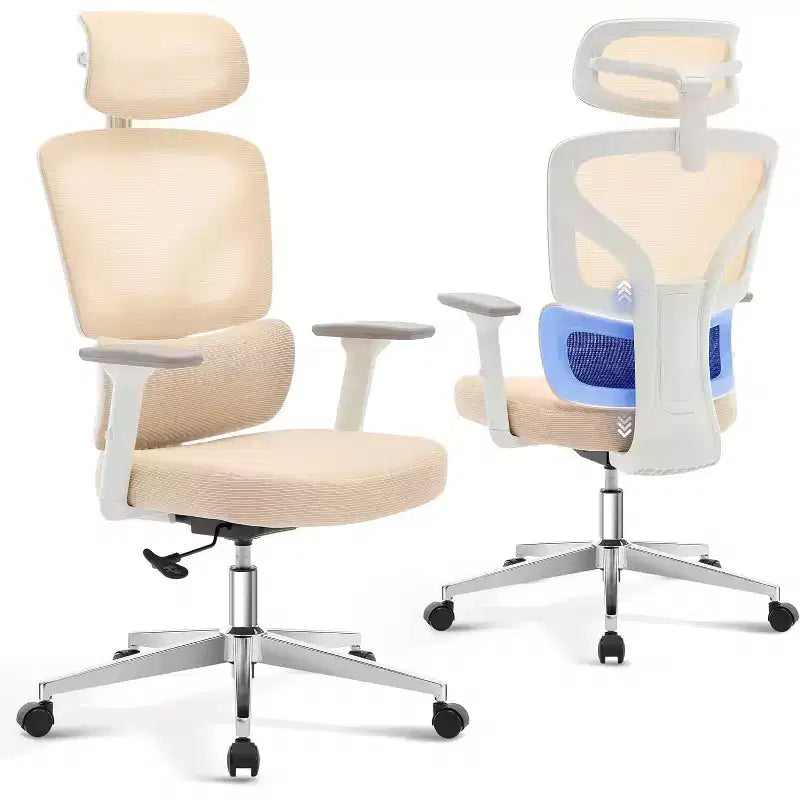 Office Chair Ergonomic Desk Chair, Mesh Chair with Adjustable Footrest Lumbar Support, High-Back Chair with Headrest Armrests, Rolling Swivel Chairs