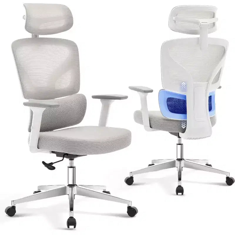 Office Chair Ergonomic Desk Chair, Mesh Chair with Adjustable Footrest Lumbar Support, High-Back Chair with Headrest Armrests, Rolling Swivel Chairs
