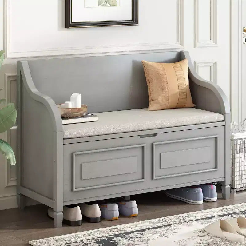 TUYOHW Storage Bench Ottoman with Storage Upholstered Shoe Storage Bench with Removable Cushion Shoe Bench for Living Room, Bedroom, Entryway