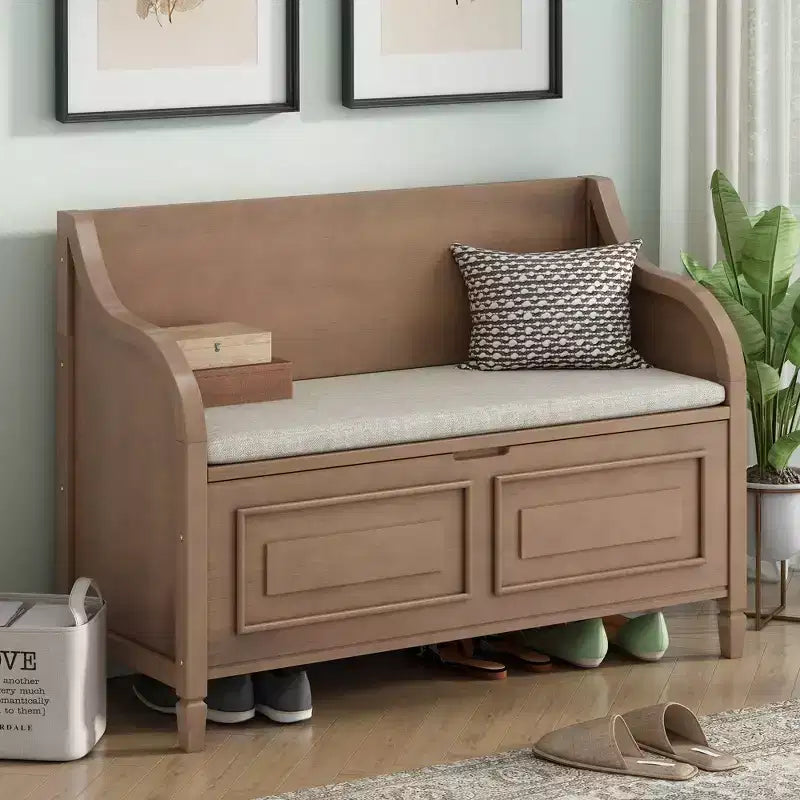 TUYOHW Storage Bench Ottoman with Storage Upholstered Shoe Storage Bench with Removable Cushion Shoe Bench for Living Room, Bedroom, Entryway