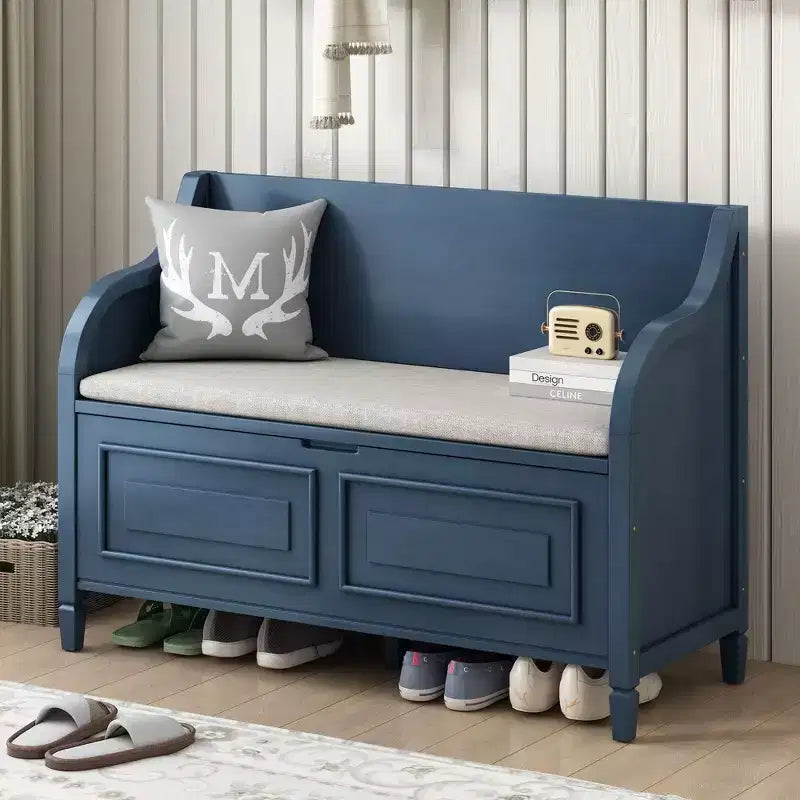 TUYOHW Storage Bench Ottoman with Storage Upholstered Shoe Storage Bench with Removable Cushion Shoe Bench for Living Room, Bedroom, Entryway