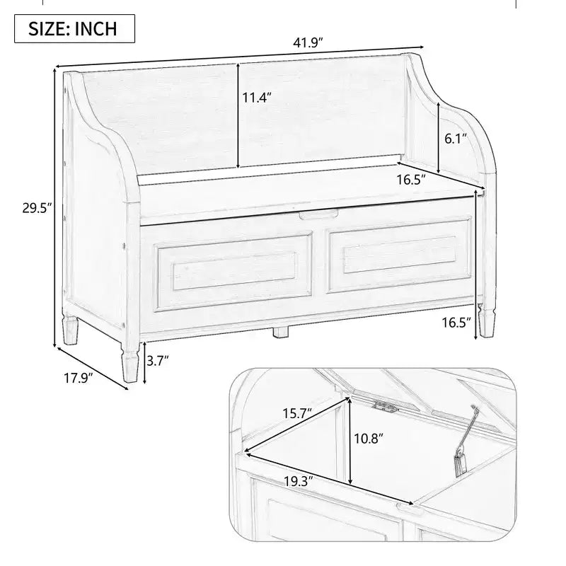 TUYOHW Storage Bench Ottoman with Storage Upholstered Shoe Storage Bench with Removable Cushion Shoe Bench for Living Room, Bedroom, Entryway