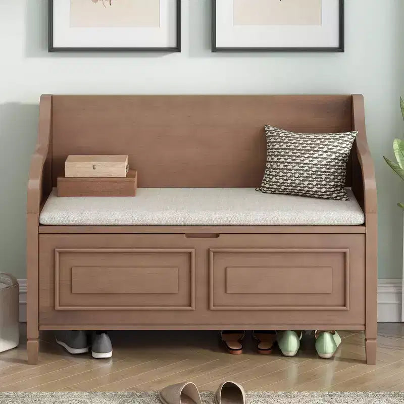 TUYOHW Storage Bench Ottoman with Storage Upholstered Shoe Storage Bench with Removable Cushion Shoe Bench for Living Room, Bedroom, Entryway