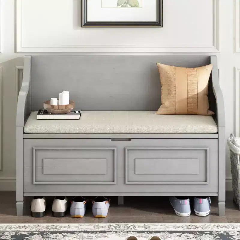 TUYOHW Storage Bench Ottoman with Storage Upholstered Shoe Storage Bench with Removable Cushion Shoe Bench for Living Room, Bedroom, Entryway