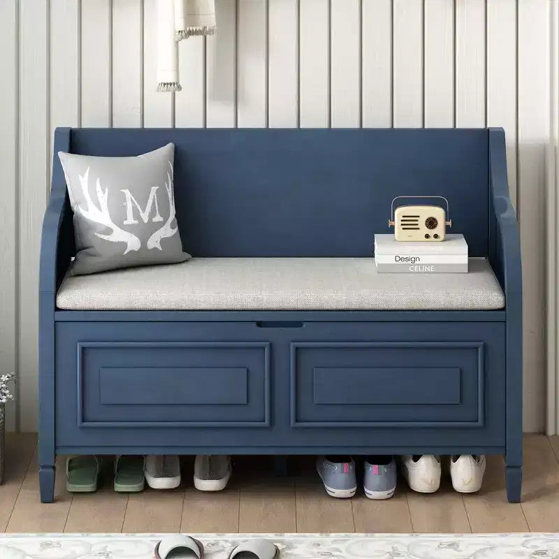 TUYOHW Storage Bench Ottoman with Storage Upholstered Shoe Storage Bench with Removable Cushion Shoe Bench for Living Room, Bedroom, Entryway