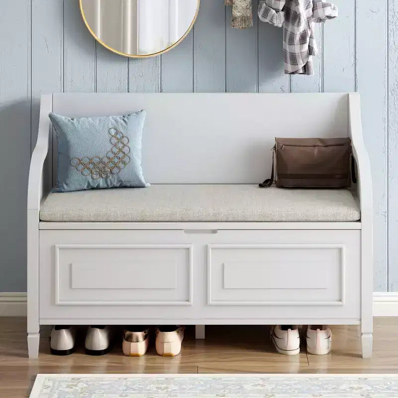 TUYOHW Storage Bench Ottoman with Storage Upholstered Shoe Storage Bench with Removable Cushion Shoe Bench for Living Room, Bedroom, Entryway