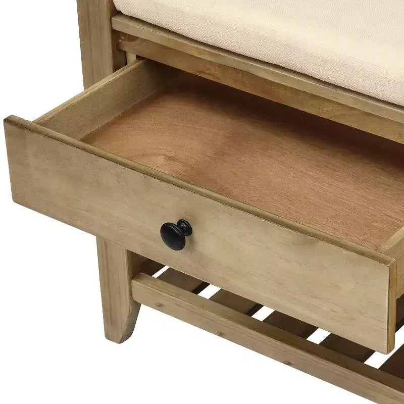 TUYOHW 39 Modern Storage Bench with Upholstered Entryway Bench with Drawers & Bottom Shelf Shoe Storage Bench Versatile Stool for Living Room