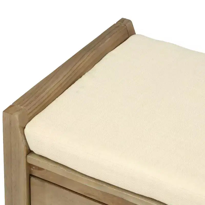 TUYOHW 39 Modern Storage Bench with Upholstered Entryway Bench with Drawers & Bottom Shelf Shoe Storage Bench Versatile Stool for Living Room