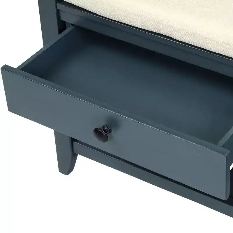 TUYOHW 39 Modern Storage Bench with Upholstered Entryway Bench with Drawers & Bottom Shelf Shoe Storage Bench Versatile Stool for Living Room