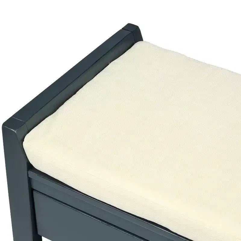 TUYOHW 39 Modern Storage Bench with Upholstered Entryway Bench with Drawers & Bottom Shelf Shoe Storage Bench Versatile Stool for Living Room