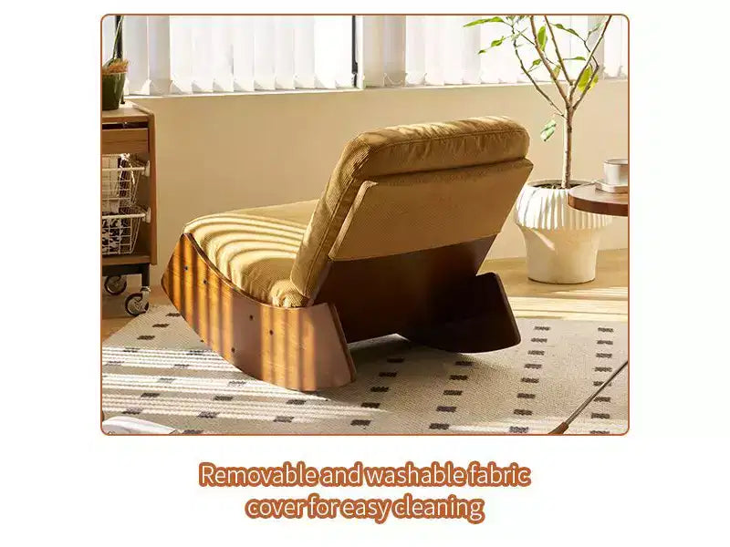 TUYOHW Glider Rocking Chair,Corduroy Upholstered Accent Chair with Wood Frame,Striped Pattern,Rocking Nursery Chair for Bedroom,Living Room