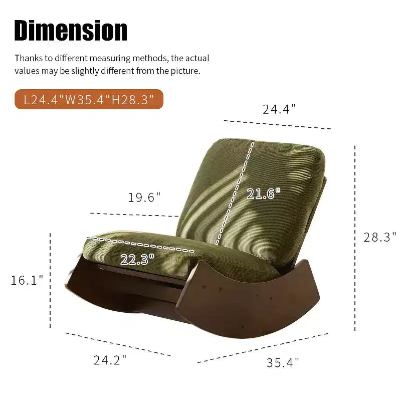 TUYOHW Glider Rocking Chair,Corduroy Upholstered Accent Chair with Wood Frame,Striped Pattern,Rocking Nursery Chair for Bedroom,Living Room
