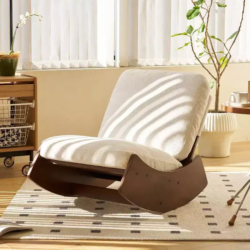 TUYOHW Glider Rocking Chair,Corduroy Upholstered Accent Chair with Wood Frame,Striped Pattern,Rocking Nursery Chair for Bedroom,Living Room
