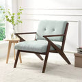 Mid-Century Modern Accent Chair with Plush Cushions, Comfy Wood Frame Reading Chair for Living Room, Bedroom, or Office-Panipeachy