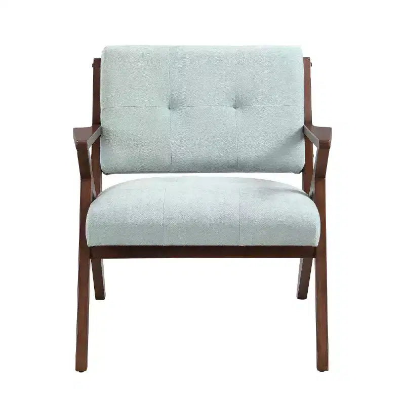 Mid-Century Modern Accent Chair with Plush Cushions, Comfy Wood Frame Reading Chair for Living Room, Bedroom, or Office-Panipeachy