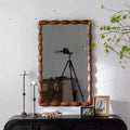 36 x 24 Wood Bobbin Decorative Wall Mirror, Rectangular Spindle Frame Mirror for Bathroom Vanity, Living Room, Entryway - Panipeachy