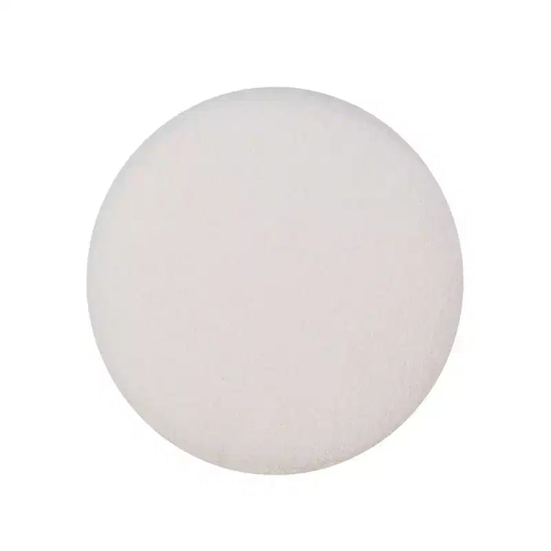 Linon 16.25" Capron Faux Shearling Round Ottoman White: Bohemian Upholstered Tufted Seat, Solid Wood Frame, 175 lb Capacity