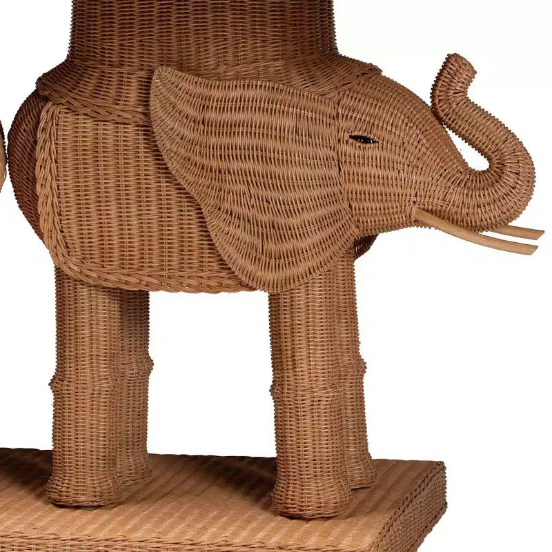 bali & pari Elissa Rattan Elephant Console Table Light Honey