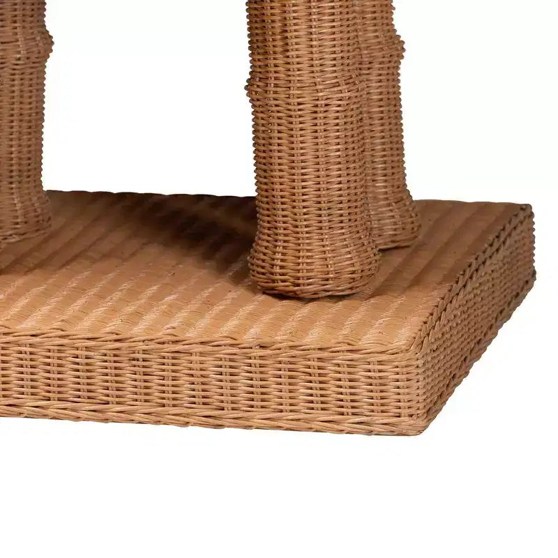 bali & pari Elissa Rattan Elephant Console Table Light Honey