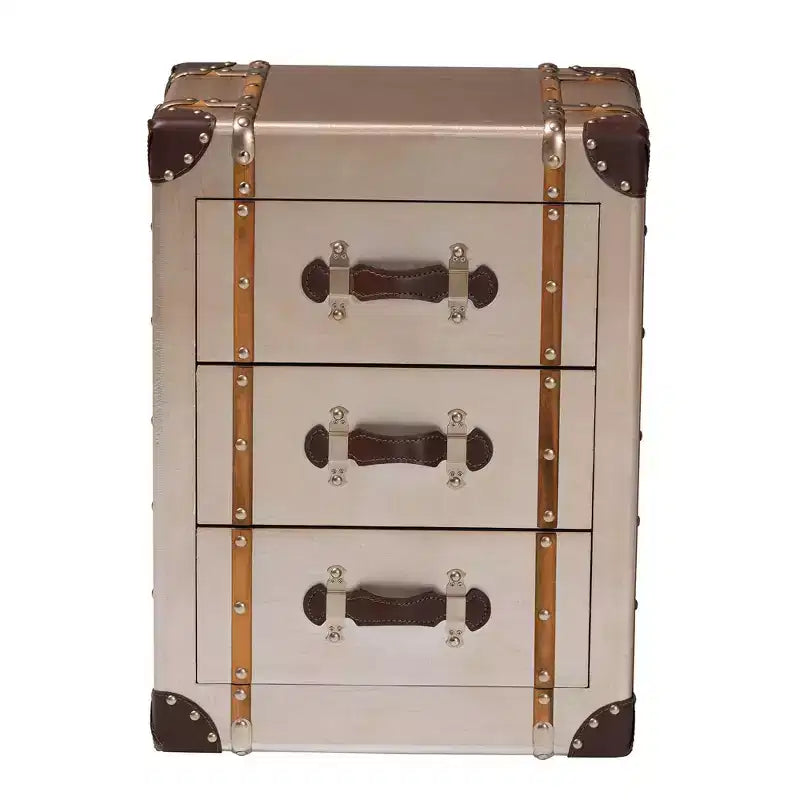 Baxton Studio Naylor 3 Drawer Cabinet Bronze