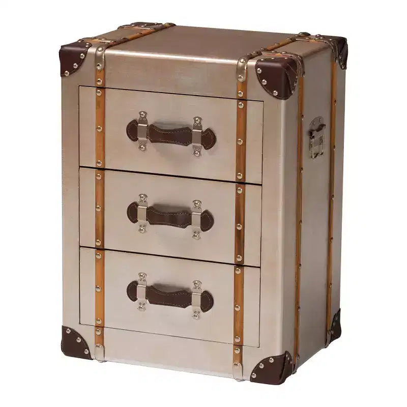 Baxton Studio Naylor 3 Drawer Cabinet Bronze