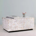 East at Main New Hampton Coconut Shell Mosaic Cocktail Table White