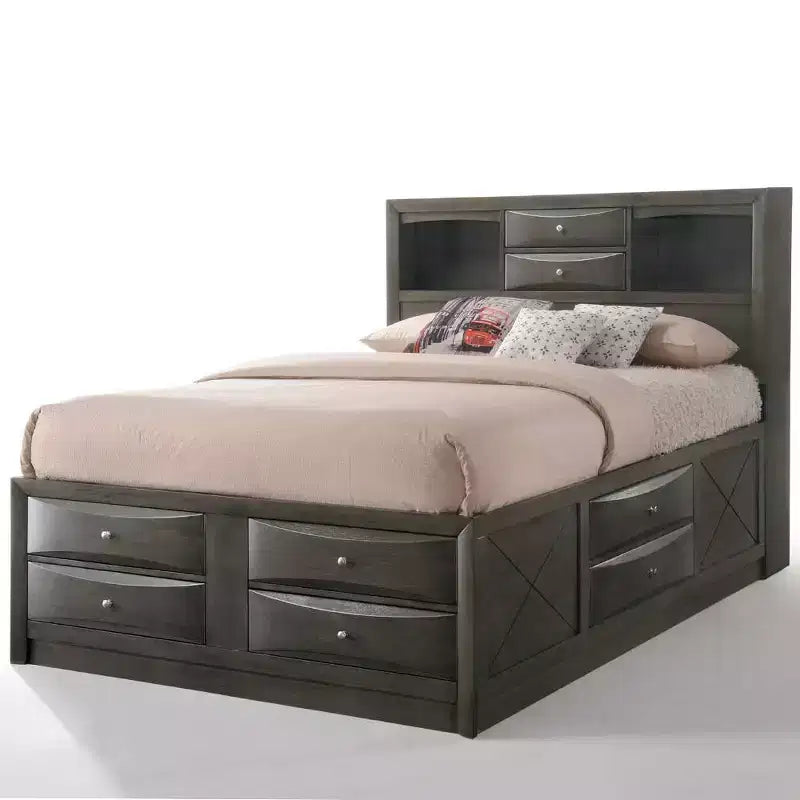 Acme Furniture King Ireland Bed Gray Oak