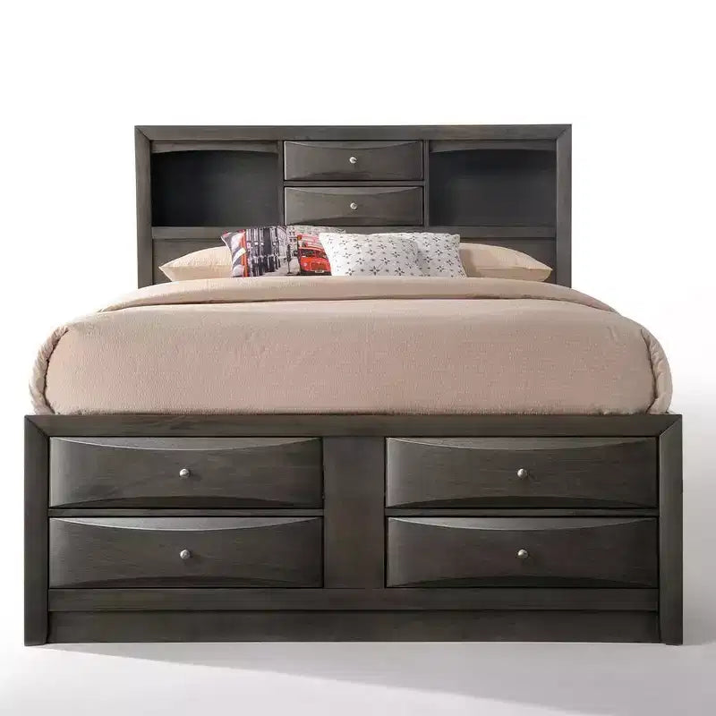 Acme Furniture King Ireland Bed Gray Oak