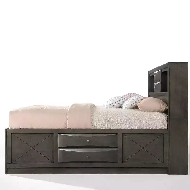 Acme Furniture King Ireland Bed Gray Oak