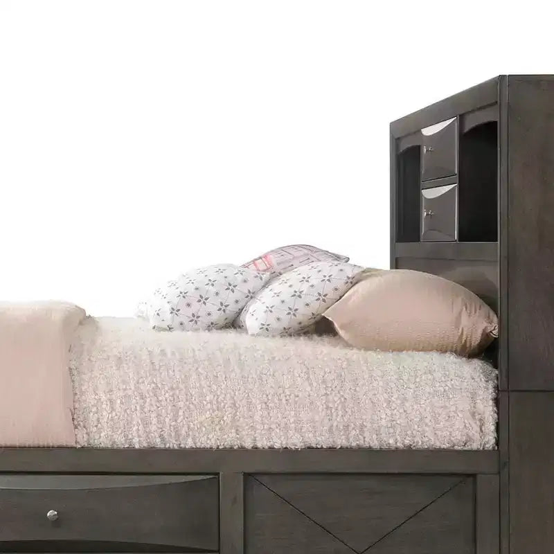 Acme Furniture King Ireland Bed Gray Oak