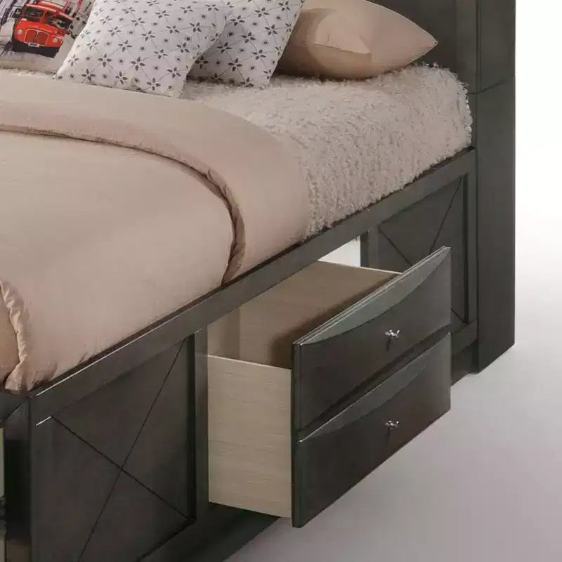 Acme Furniture King Ireland Bed Gray Oak