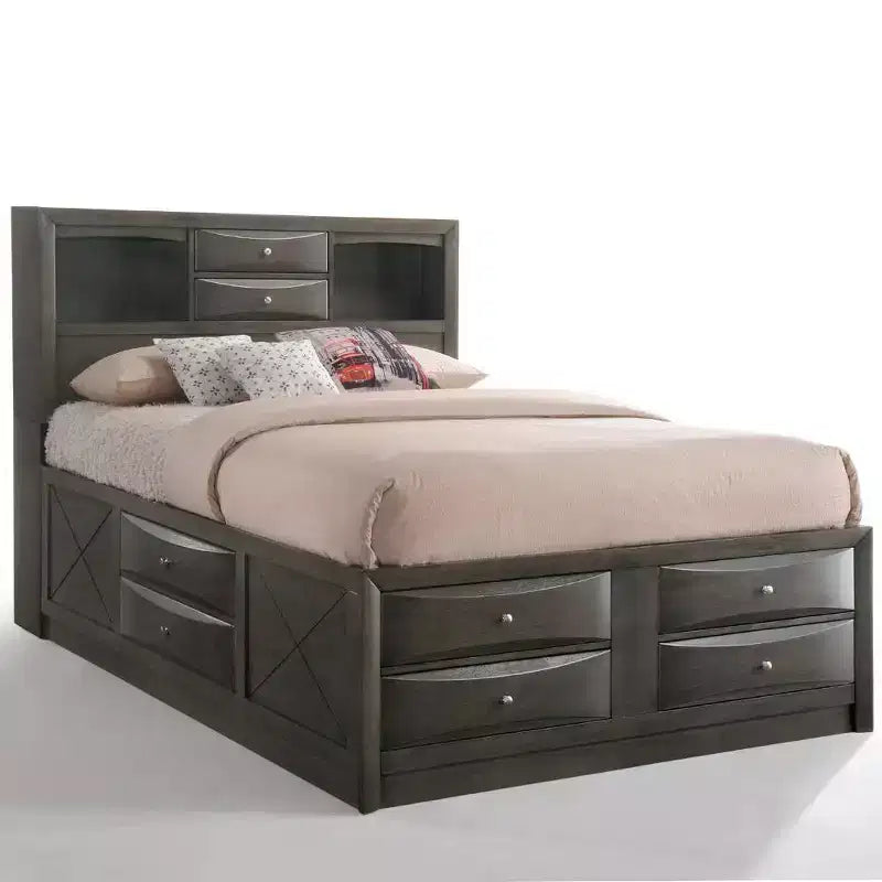 Acme Furniture King Ireland Bed Gray Oak