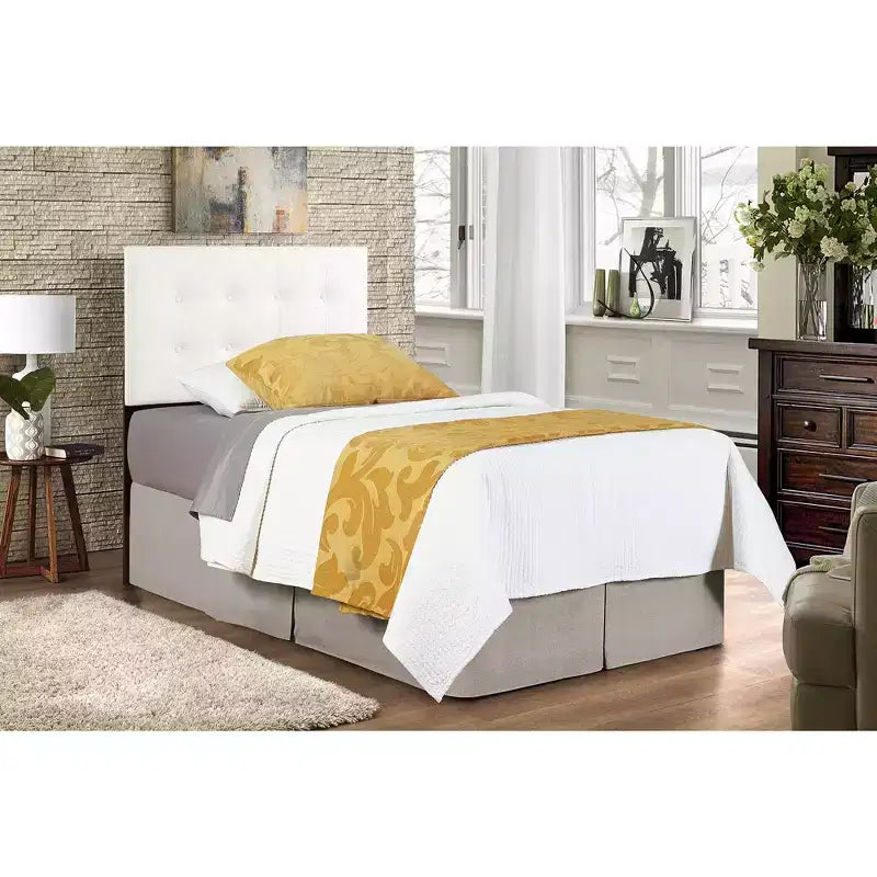 Passion Furniture Super Nova Twin Upholstered Tufted Panel Headboard