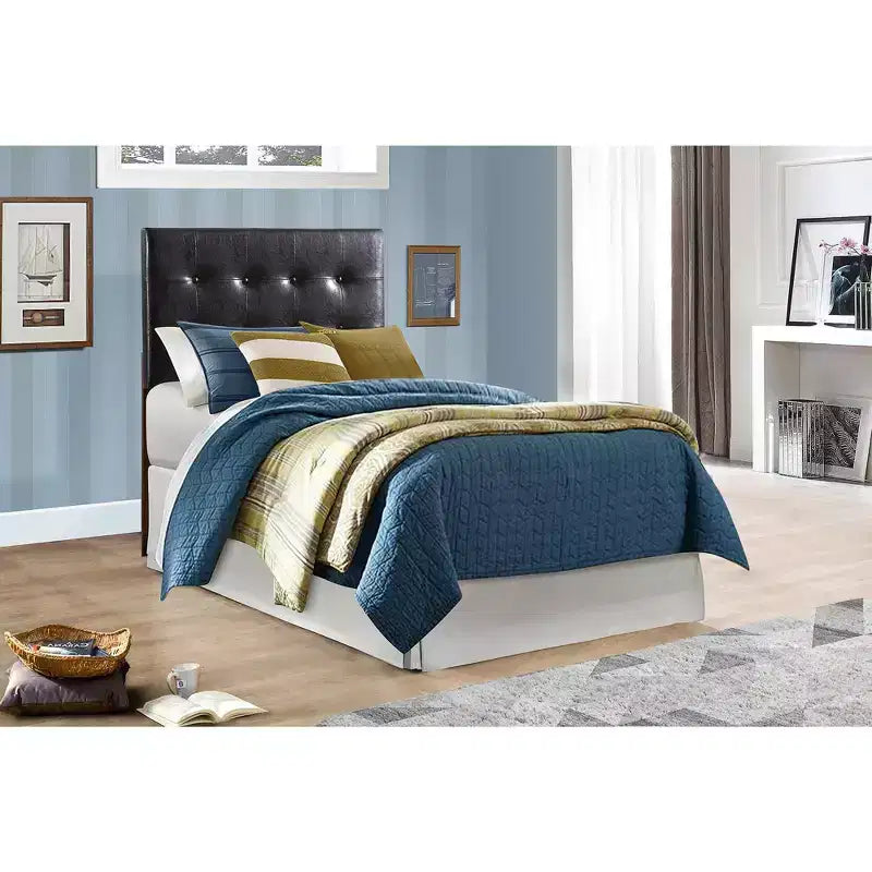 Passion Furniture Super Nova Twin Upholstered Tufted Panel Headboard