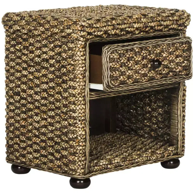 Musa 1 Drawer Nightstand - SEA8003 - Brown Wash - Safavieh