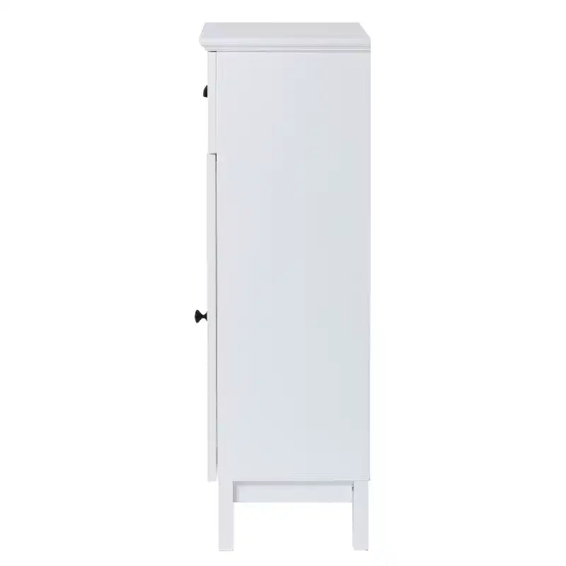 LuxenHome White MDF Wood Slim Bathroom Storage Cabinet