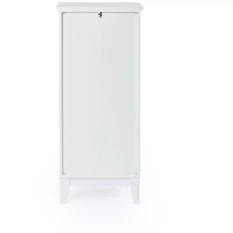 LuxenHome White MDF Wood Slim Bathroom Storage Cabinet