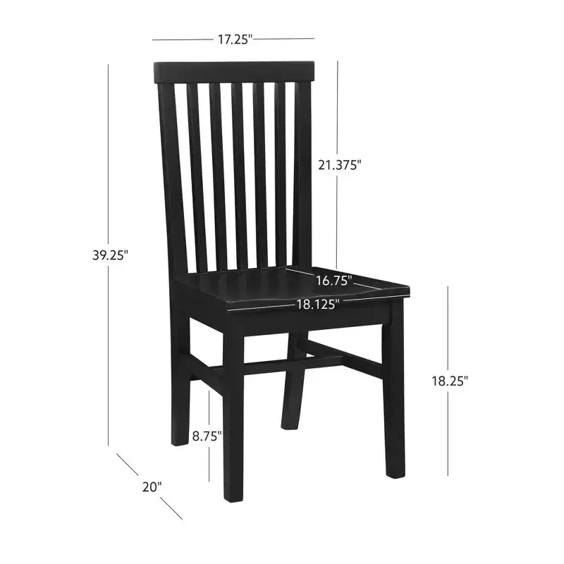 Set of 2 Percival Solid Wood Slat Back Side Chairs Linon