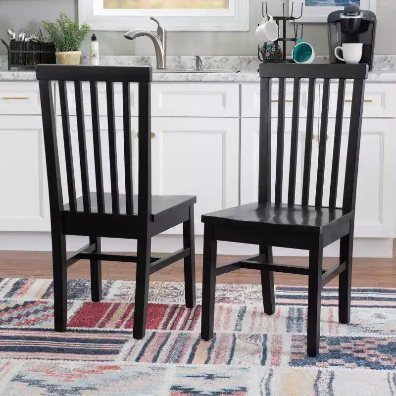 Set of 2 Percival Solid Wood Slat Back Side Chairs Linon